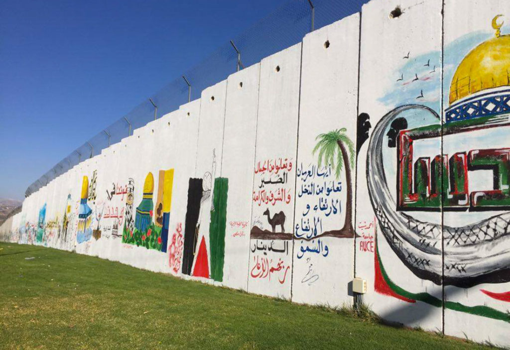 The grafitis on the wall that separates Lebanon from Israel