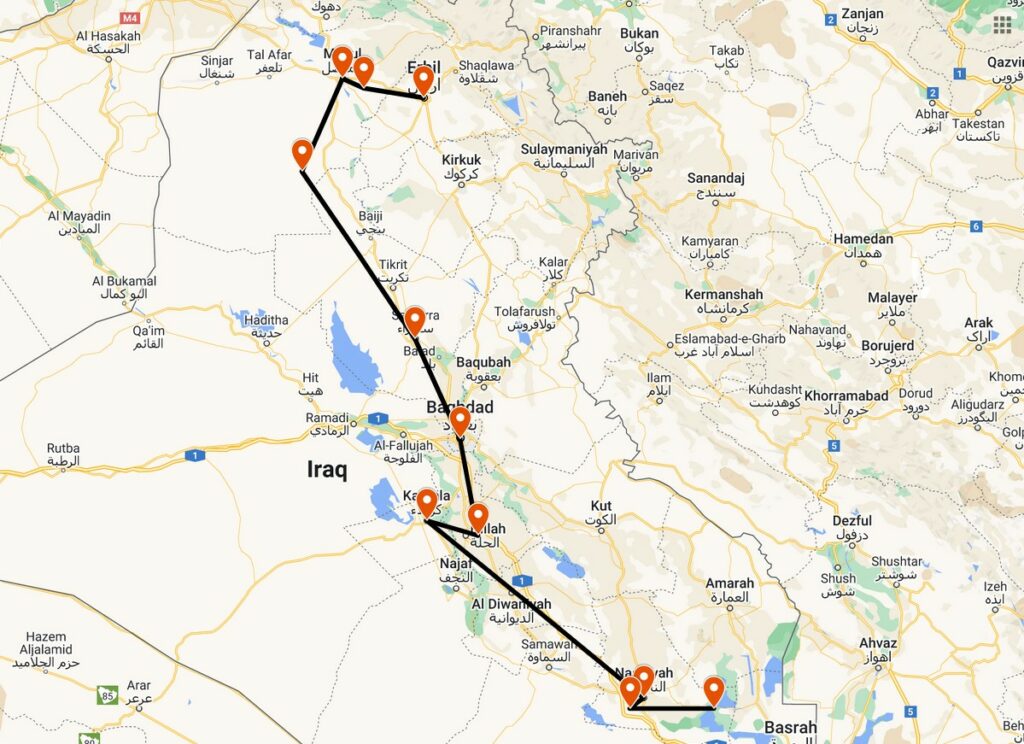 Iraq tourist map