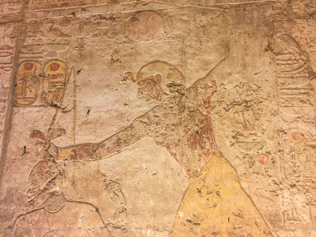An Egyptian painting at the temple of Kalabsha