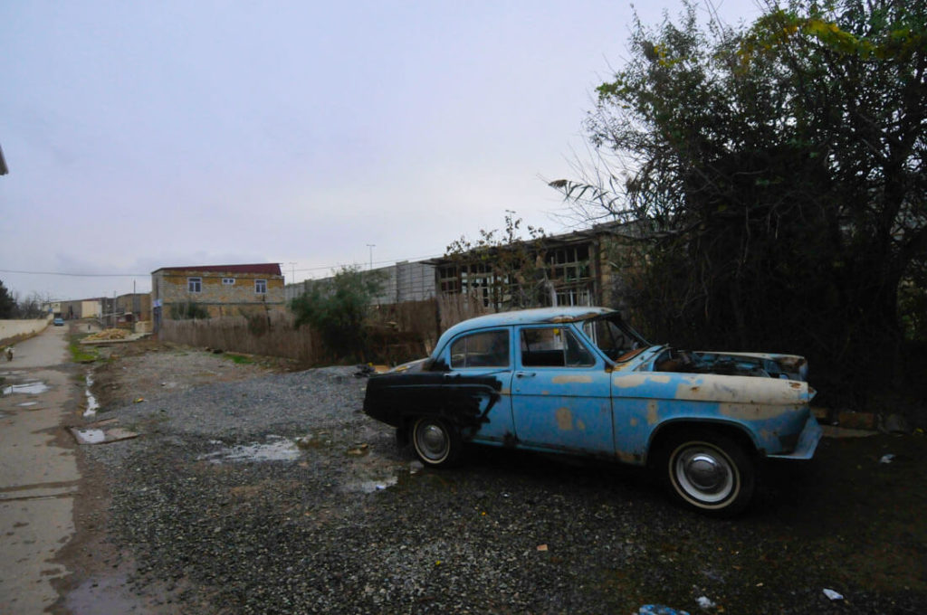 An old Soviet abandoned car in Qobustan