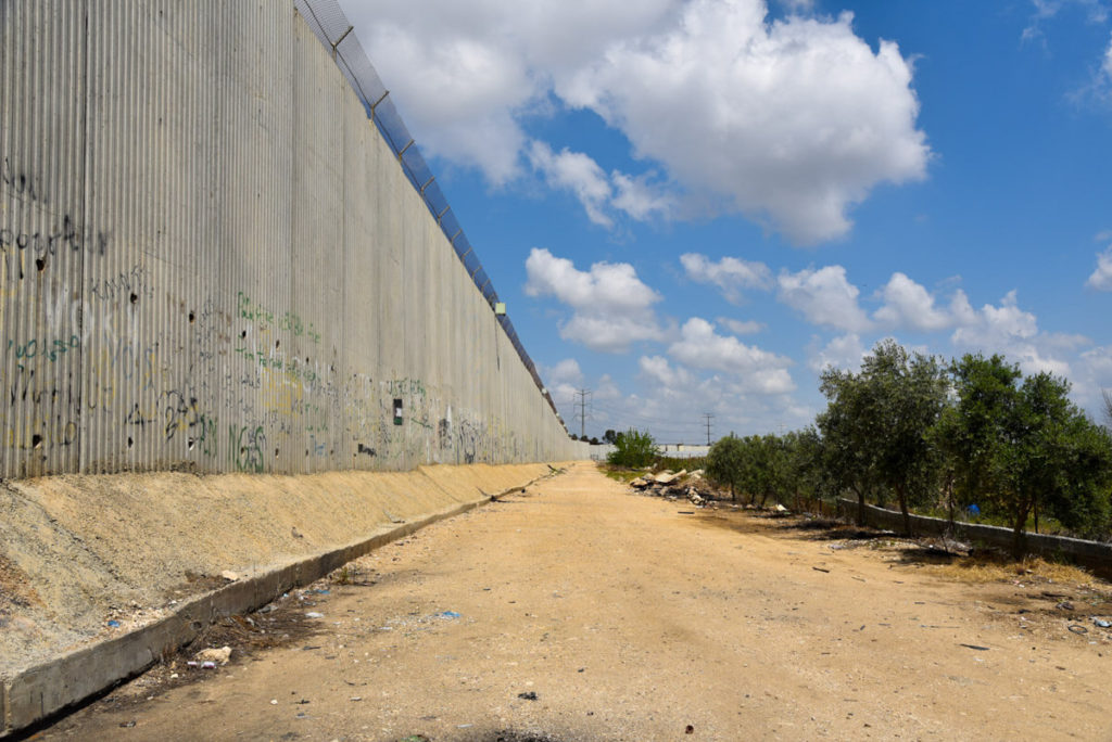 The separation wall of Qalqilya, West Bank
