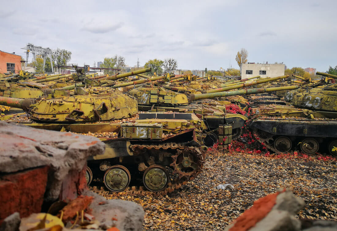 tank graveyard Kharkiv