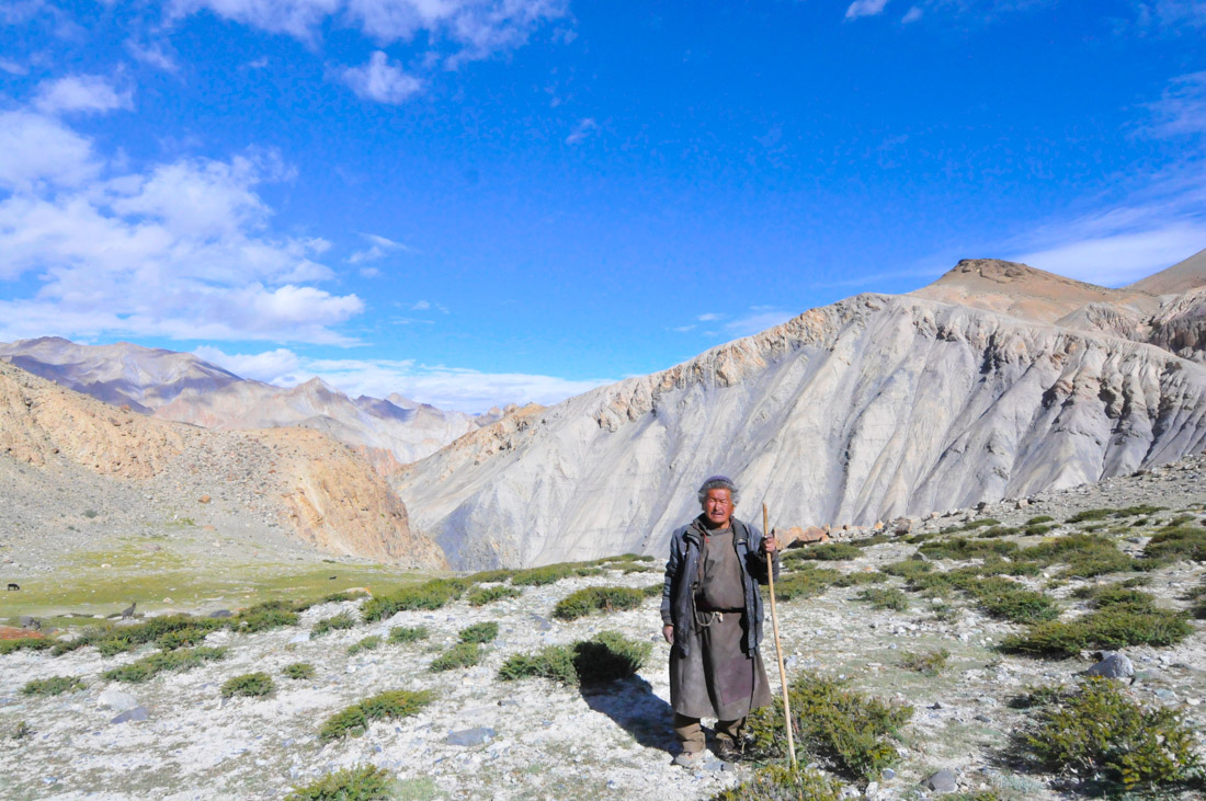 Authentic Tibetan Shepherd living at 4,500m near Nimaling, Ladakh